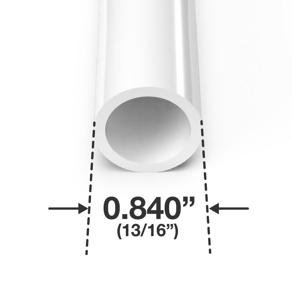 1/2 in. x 5 ft. Furniture Grade Schedule 40 PVC Pipe in White (2-Pack) - Super Arbor