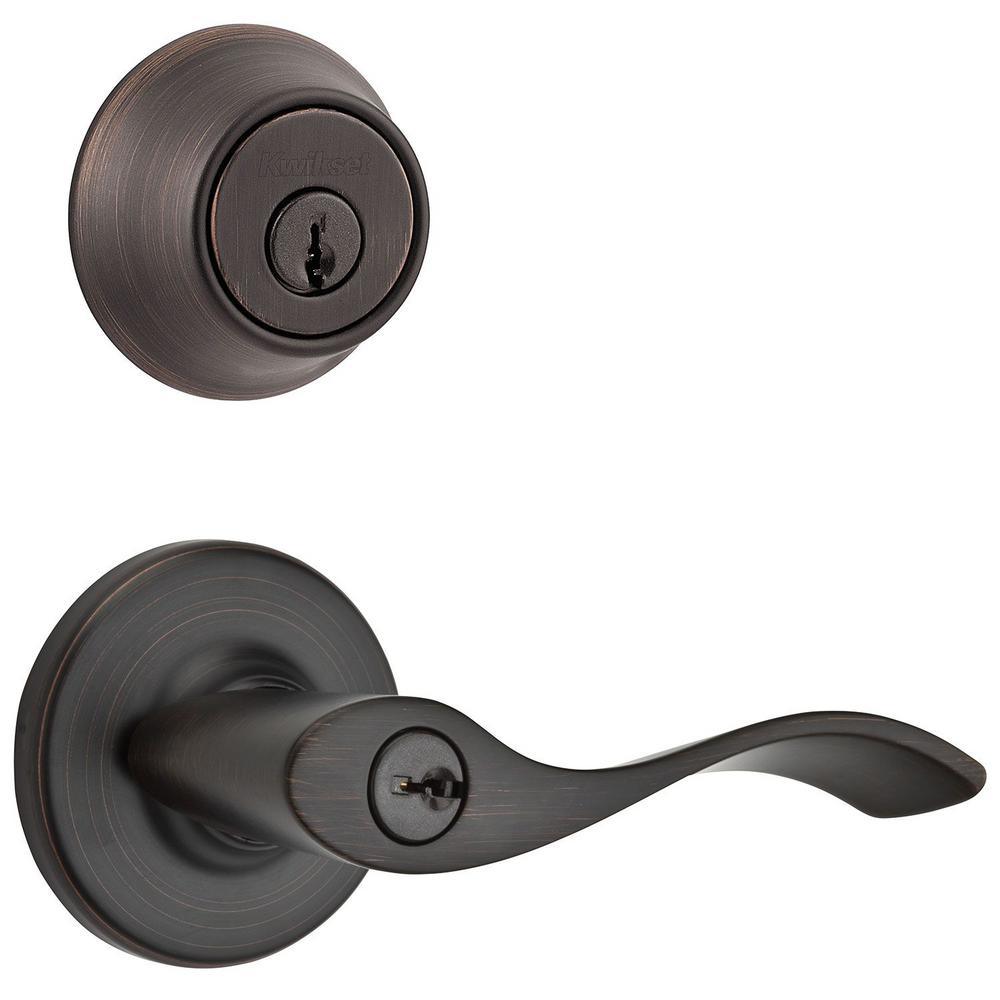 Balboa 690 Venetian Bronze Keyed Entry Door Lever and Single Cylinder Deadbolt Combo Pack - Super Arbor