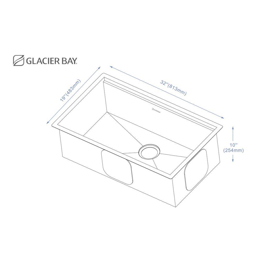 All-in-One Undermount Stainless Steel 32 in. Single Bowl Kitchen Workstation Sink with Faucet and Accessories Kit - Super Arbor