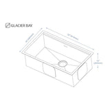 All-in-One Undermount Stainless Steel 32 in. Single Bowl Kitchen Workstation Sink with Faucet and Accessories Kit - Super Arbor