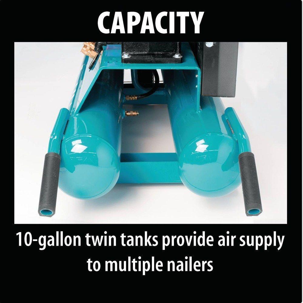 10 Gal. 5.5 HP Portable Gas-Powered Twin Stack Air Compressor - Super Arbor