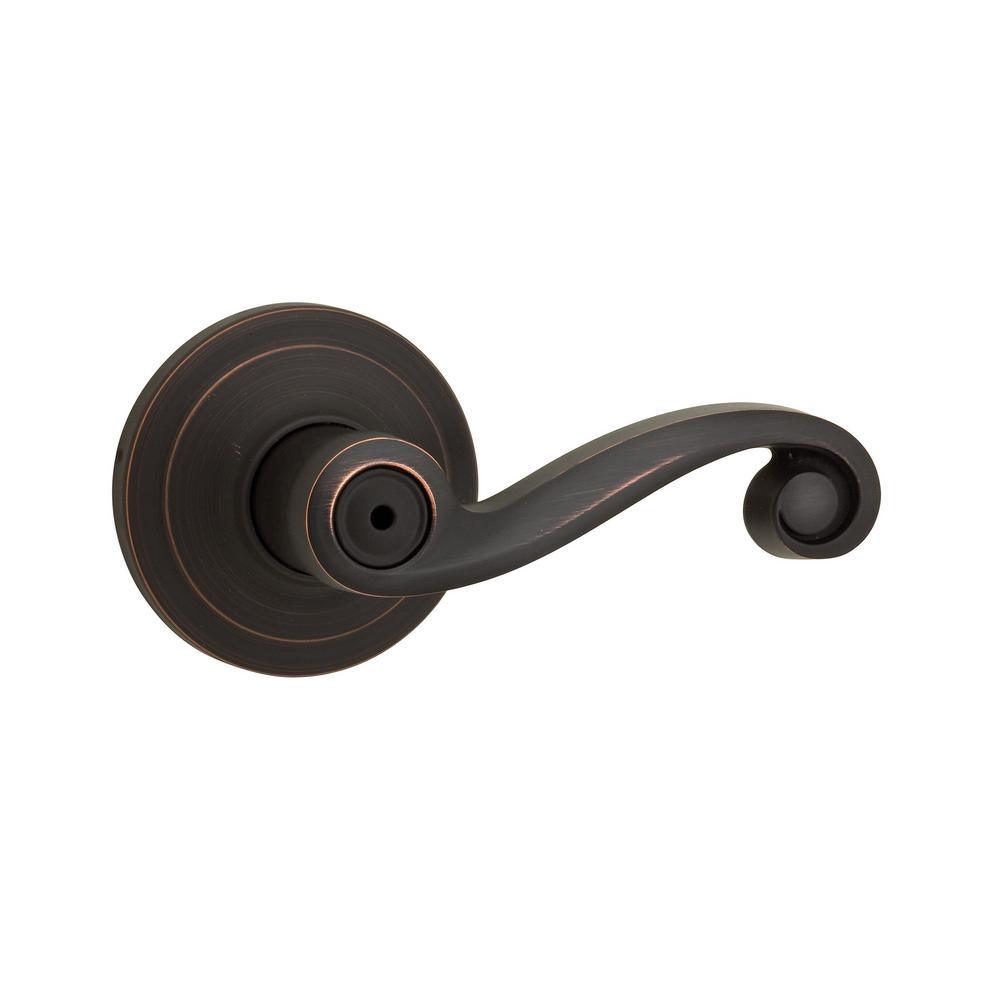 Lido Satin Nickel Privacy Bed/Bath Door Lever Featuring Microban Antimicrobial Technology - Super Arbor