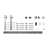 5 ft. Black Solid Steel Mini Sliding Rolling Barn Door Hardware Kit for Single Furniture Wood Doors - Super Arbor
