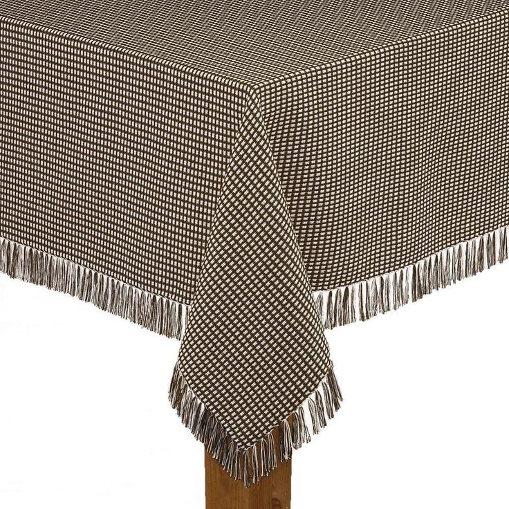 Homespun Fringed 60 in. x 84 in. Marine 100% Cotton Tablecloth