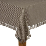 Homespun Fringed 60 in. x 84 in. Marine 100% Cotton Tablecloth