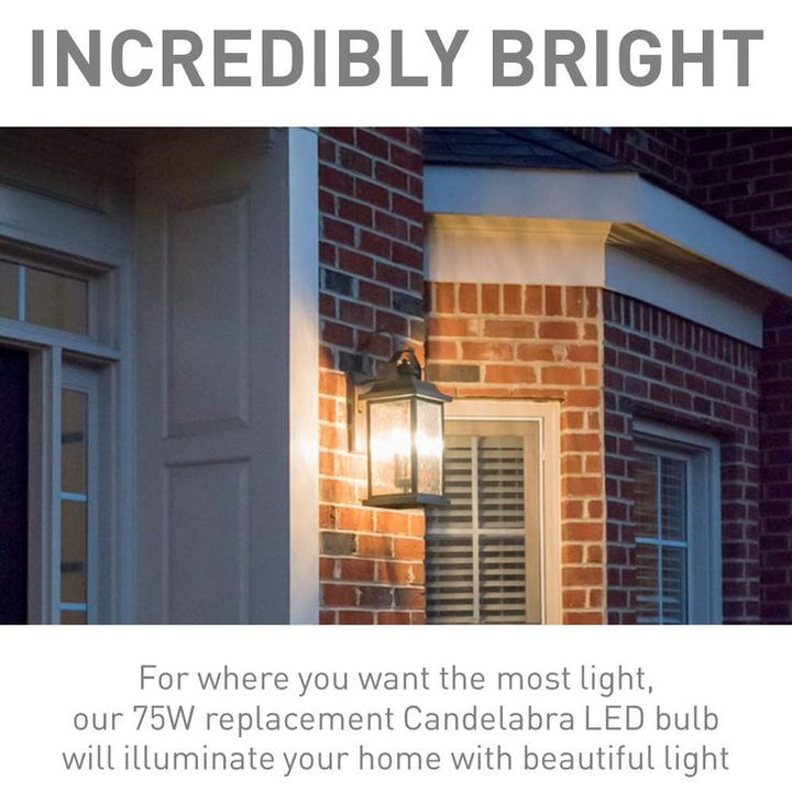 Cree 75-Watt Equivalent B11 Candelabra E26 Dimmable LED Post Light Bulb in High Brightness Soft White (2700K)