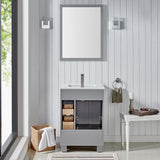 Eviva Acclaim 24 in. Gray Transitional Bathroom Vanity with White Quartz Top - Super Arbor
