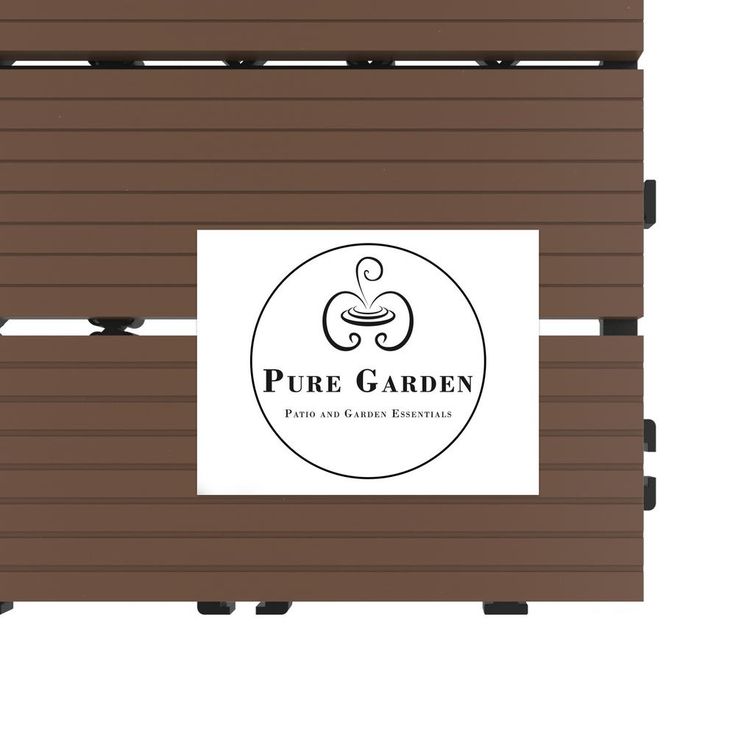 Pure Garden 12 in. x 12 in. Brown Outdoor Interlocking Slat Polypropylene Patio and Deck Tile Flooring (Set of 6)