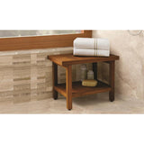 The Original 24 in. Spa Teak Shower Bench with Shelf - Super Arbor