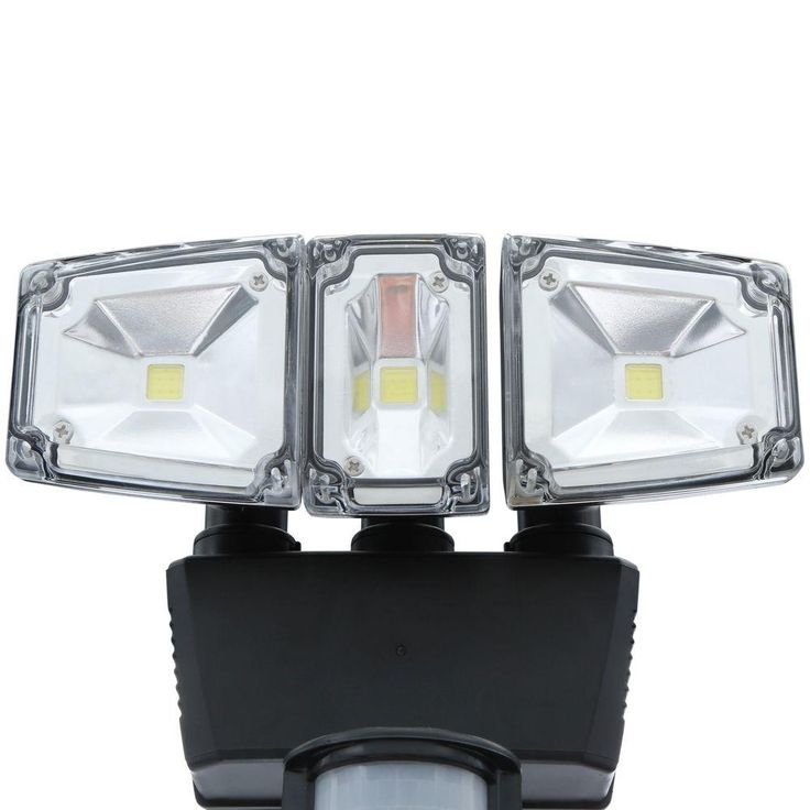 NATURE POWER Triple COB Black Outdoor Solar Motion Activated Security Flood Light with Integrated LED