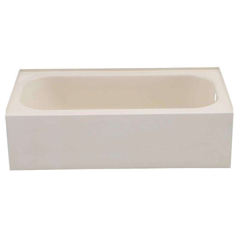 Maui 60 in. Left Drain Rectangular Alcove Soaking Bathtub in White - Super Arbor