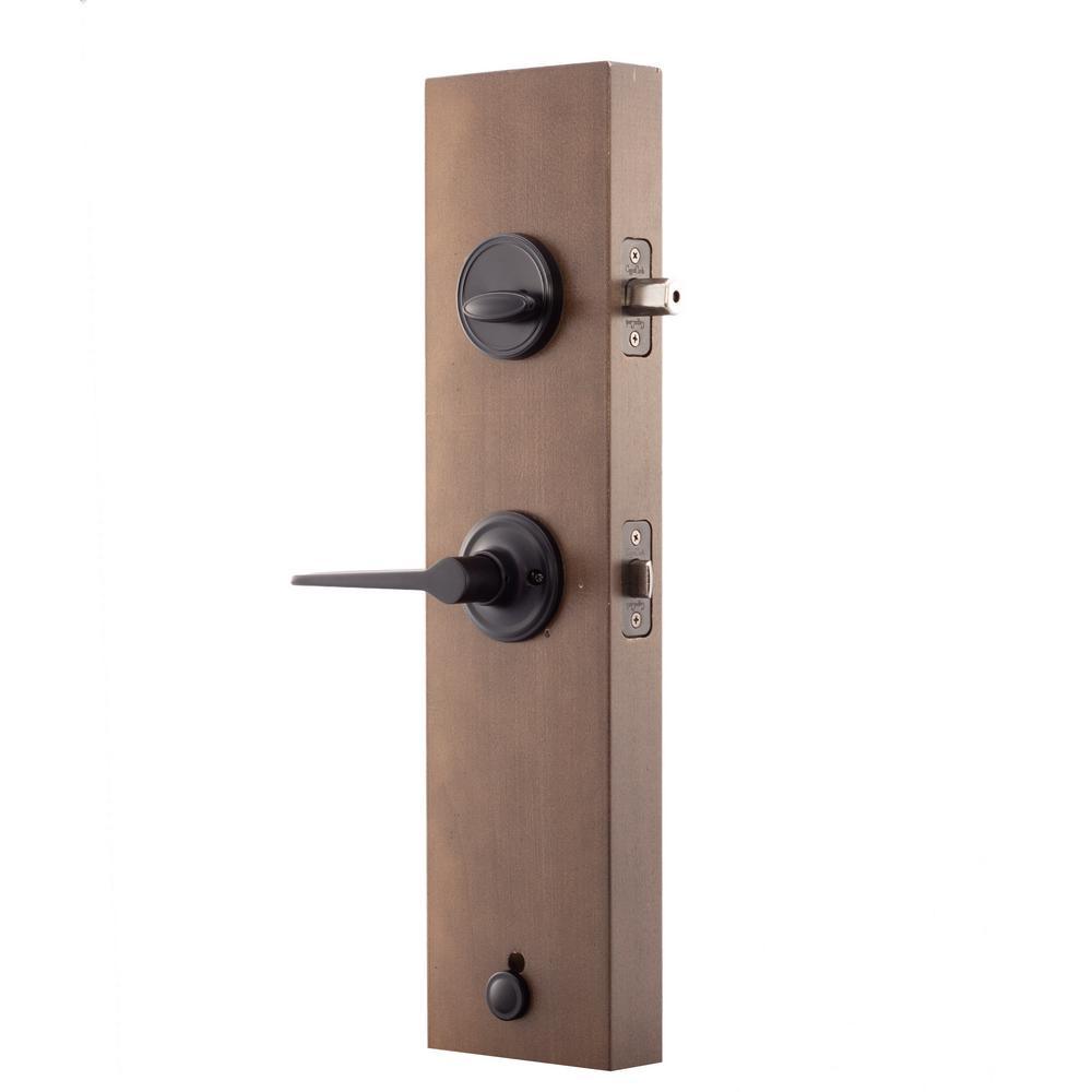 Craftsman Black Door Handleset with Contemporary Lever Trim - Super Arbor