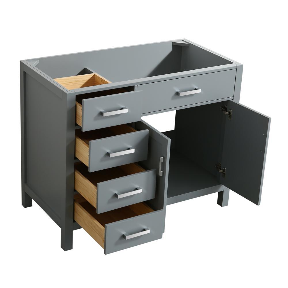 Hampton 42 in. W x 21.5 in. D Bath Vanity Cabinet Only in Grey - Super Arbor