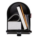 Elite Medium, Steel, Post Mount Mailbox, Black - Super Arbor
