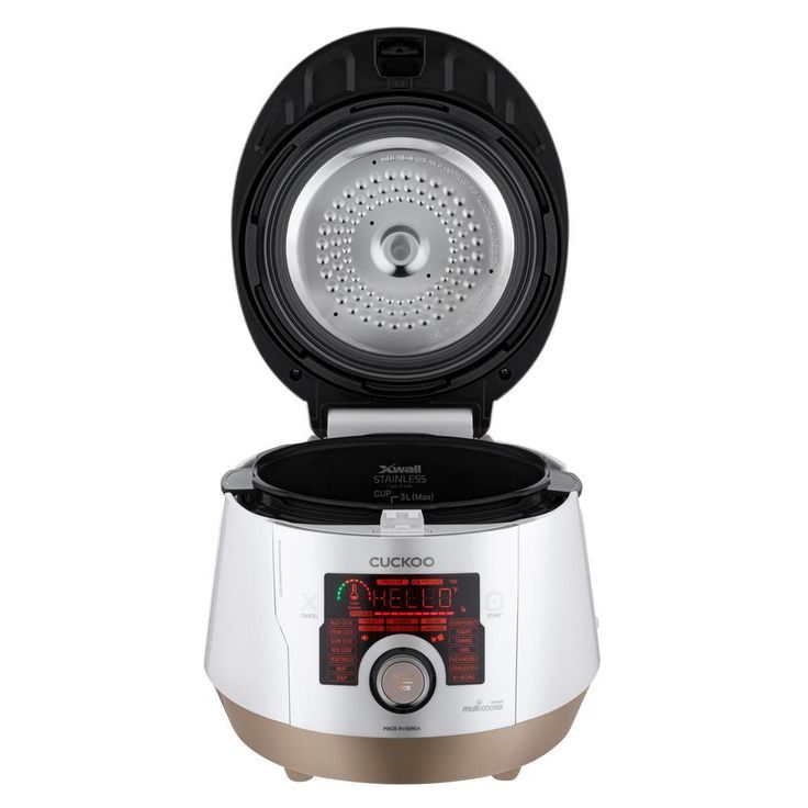 5 Qt. White/Gold Electric Multi Pressure Cooker with dial