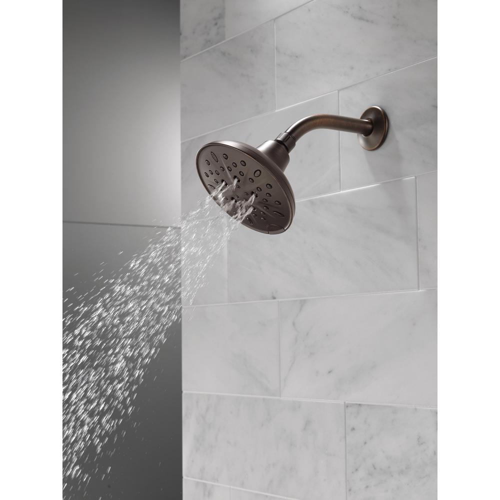 5-Spray 6 in. Single Wall Mount Fixed Shower Head in SpotShield Venetian Bronze - Super Arbor