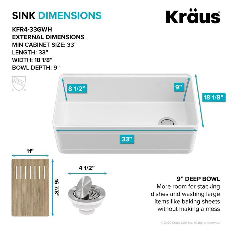Turino 33 in. White Fireclay Single Bowl Farmhouse Apron Workstation Kitchen Sink with Accessories