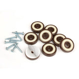 1-1/4 in. Round Chocolate Brown Furniture Feet Floor Protectors with Rubber Grip (Set of 8) - Super Arbor