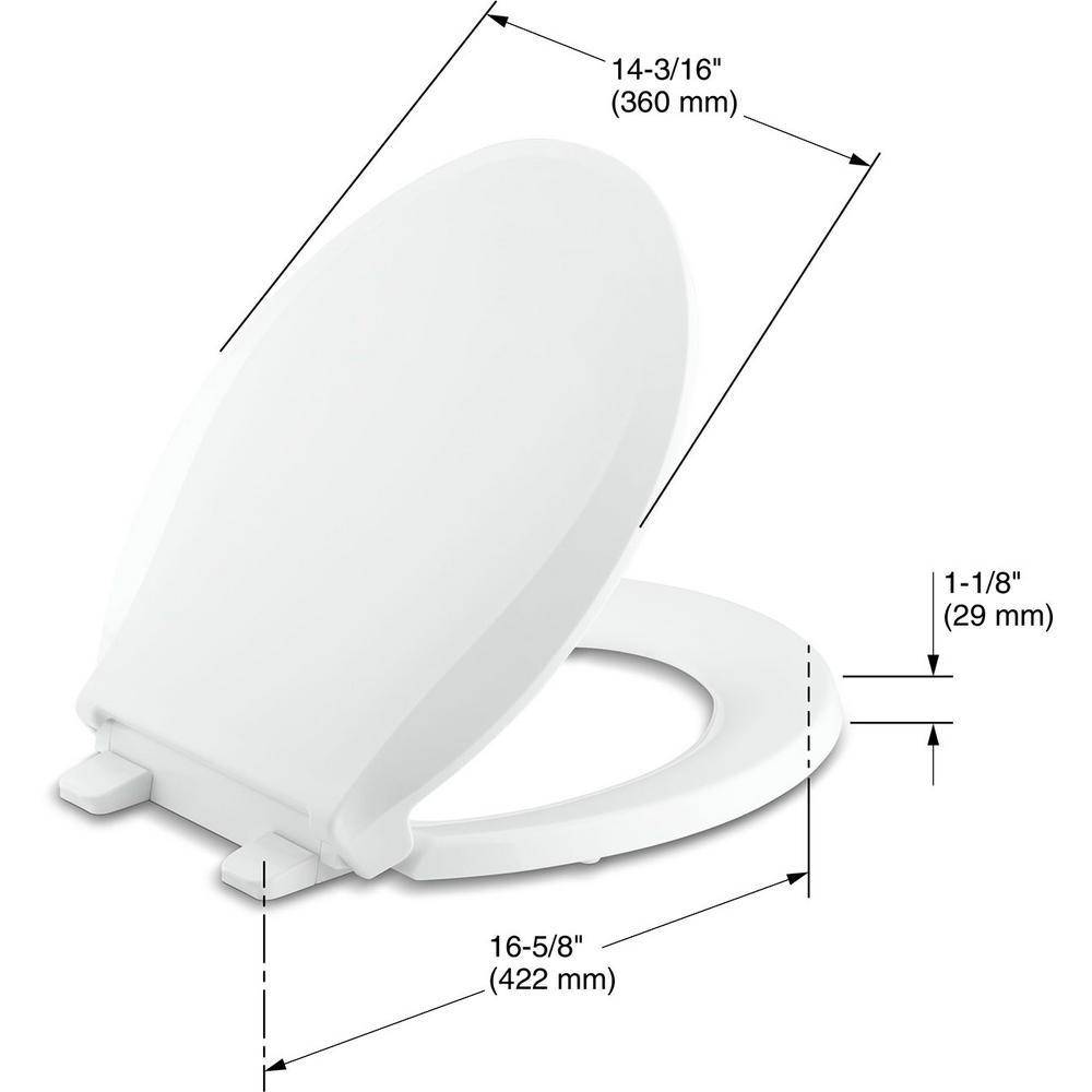 Cachet Quiet-Close Round Closed Front Toilet Seat with Grip-Tight Bumpers in White - Super Arbor