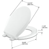 Cachet Quiet-Close Round Closed Front Toilet Seat with Grip-Tight Bumpers in White - Super Arbor