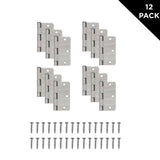 3-1/2 in. x 1/4 in. Radius Satin Nickel Door Hinge Value Pack (12-Pack)