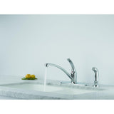 Foundations Single-Handle Standard Kitchen Faucet with Side Sprayer in Chrome - Super Arbor