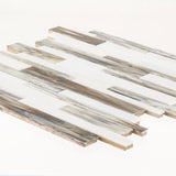 Jeffrey Court Coastal Skies Grey 14 in. x 11.75 in. x 8 mm Interlocking Glossy Glass Mosaic Tile