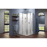Cornerview 36x36x76.75 in. Framed Corner Sliding Shower Enclosure in Chrome with Acrylic Base and Back Walls Kit - Super Arbor