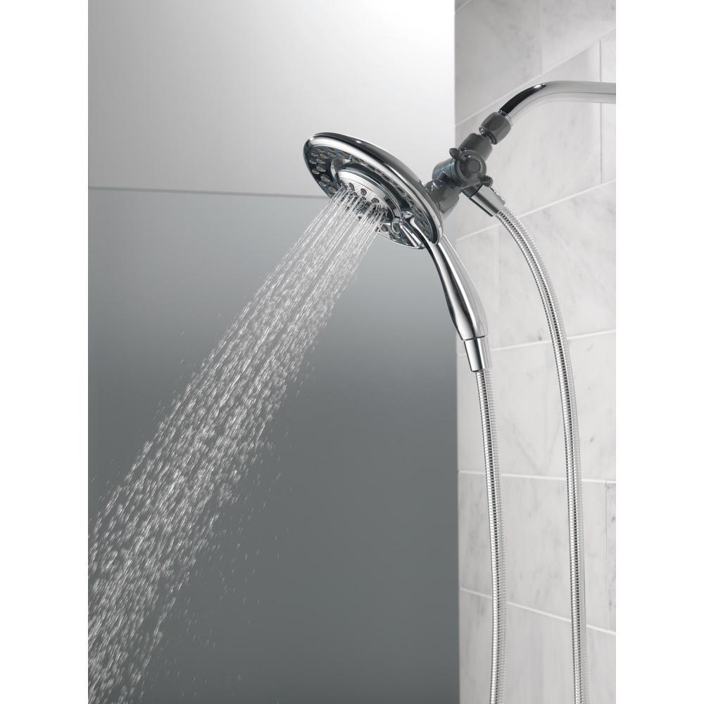 In2ition Two-in-One 4-Spray 6.1 in. Dual Wall Mount Fixed and Handheld Shower Head in Chrome - Super Arbor