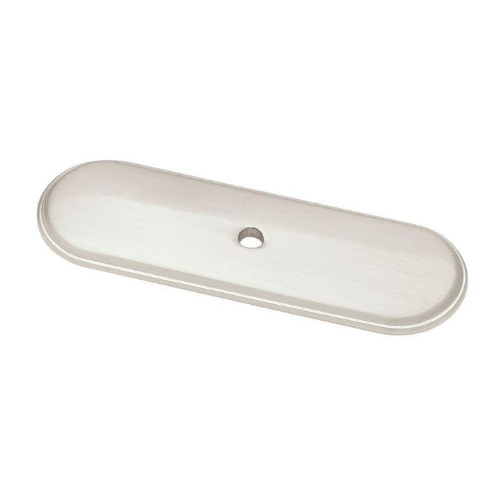 3 in. Satin Nickel Raised Oval Cabinet Knob Backplate - Super Arbor