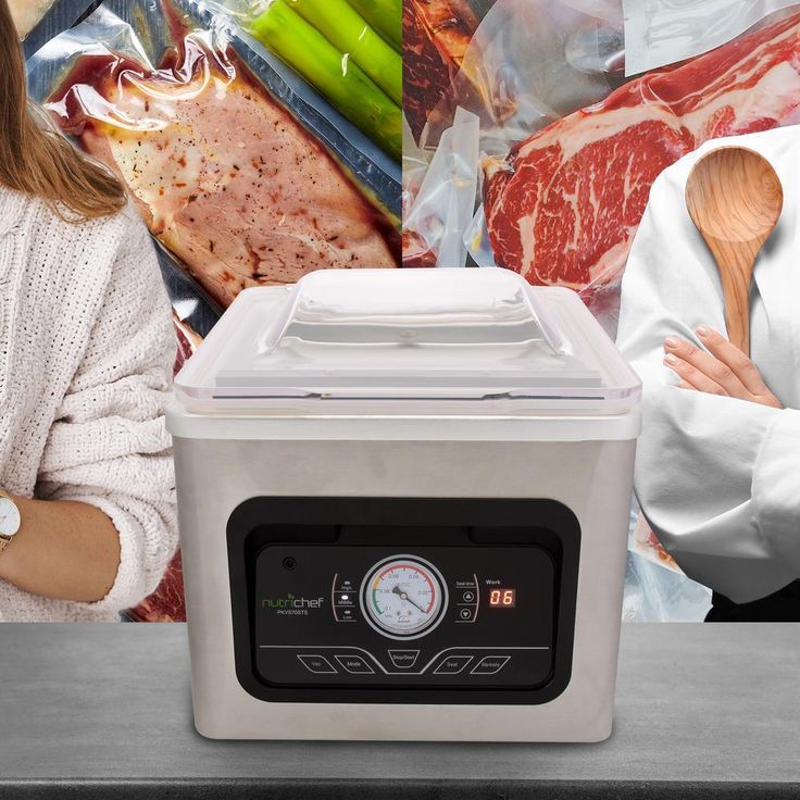 White Chamber Food Vacuum Sealer System - Commercial Electric Air Seal Preserver with Air Vac Bags (Stainless Steel)