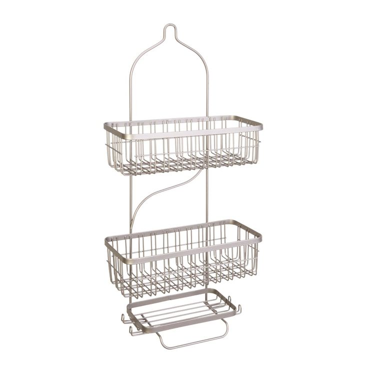 Style Selections 25.5-in H Over the Showerhead Steel Satin Nickel Hanging Shower Caddy