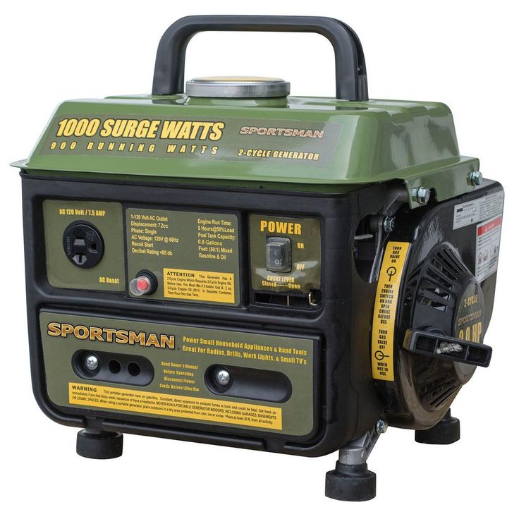 Sportsman 1,000/900-watt Gasoline Powered Portable Generator with 2-Stroke Brushless Motor