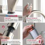Delta Ashton Touch2O Stainless 1-Handle Deck-Mount Pull-Down Touch Kitchen Faucet (Deck Plate Included)