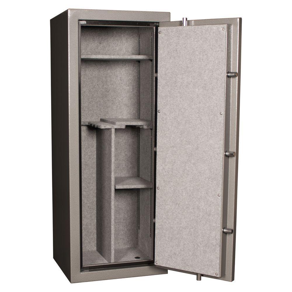 14-Gun Fire-Resistant Combination Gun Safe, Gray - Super Arbor