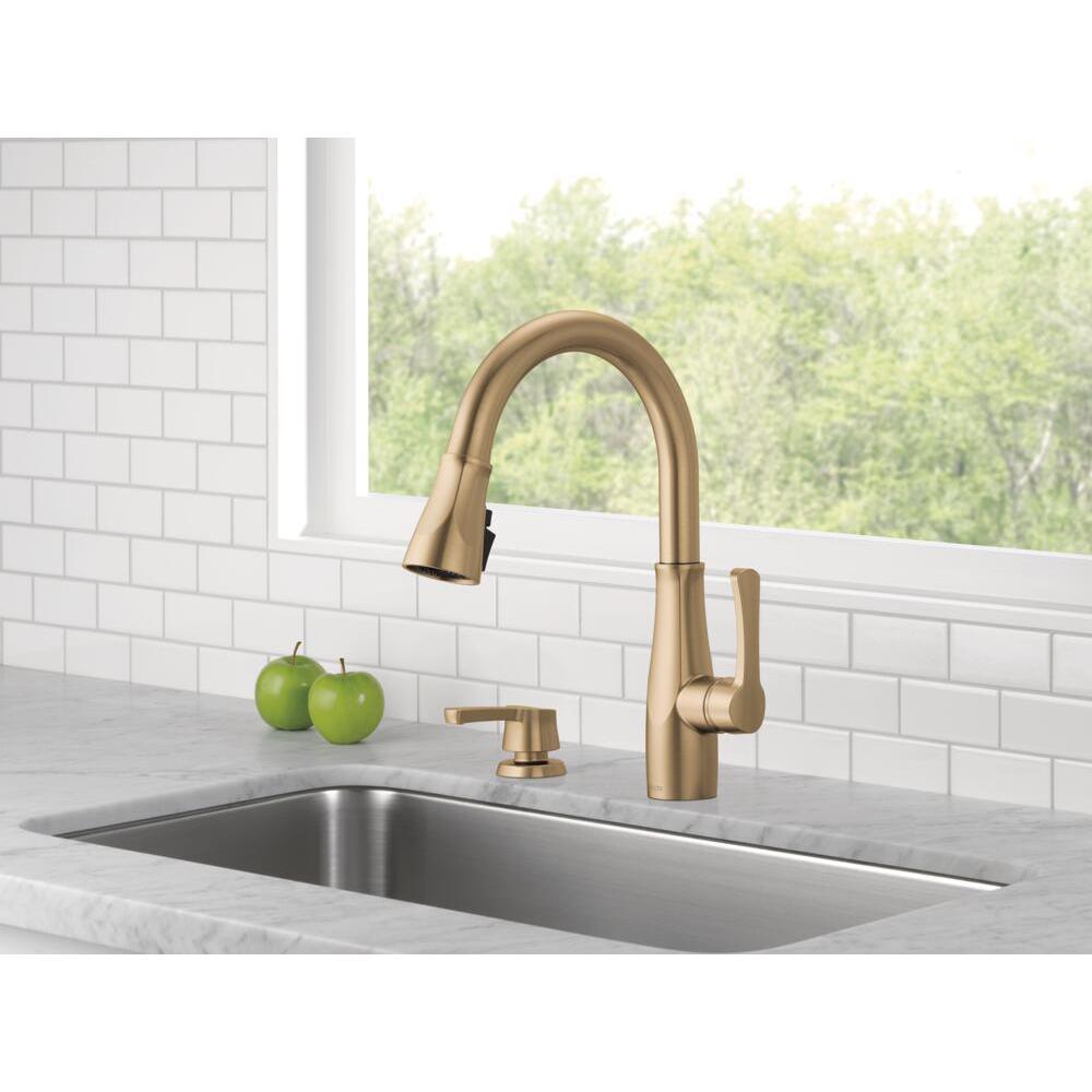 Owendale Single-Handle Pull-Down Sprayer Kitchen Faucet with ShieldSpray Technology in Champagne Bronze - Super Arbor