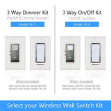 Wireless DIY 3-Way On/Off Lighting Control Wall Switch Set -White - Super Arbor