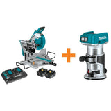 18-Volt X2 LXT Lithium-Ion Brushless Cordless 10 in. Dual-Bevel Sliding Compound Miter Saw 5.0 Ah with BONUS Router
