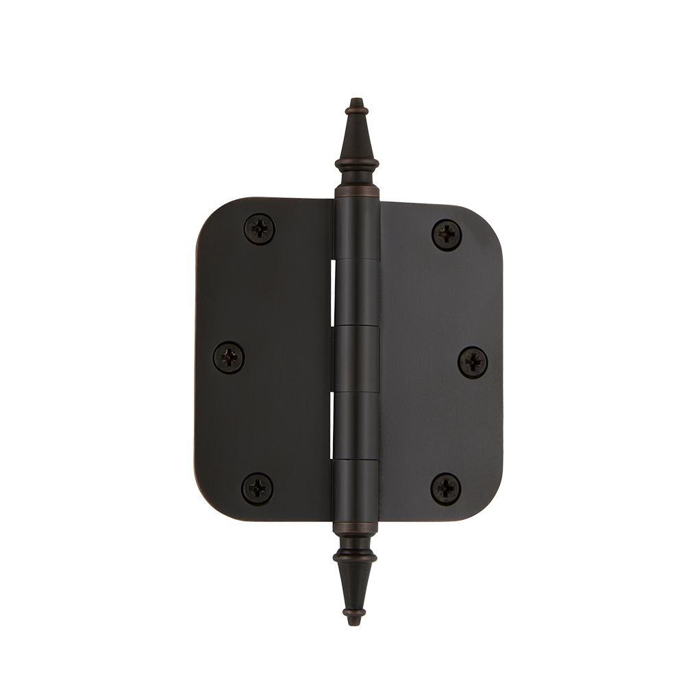 3.5 in. Polished Brass Steeple Tip Residential Hinge with 5/8 in. Radius Corners - Super Arbor
