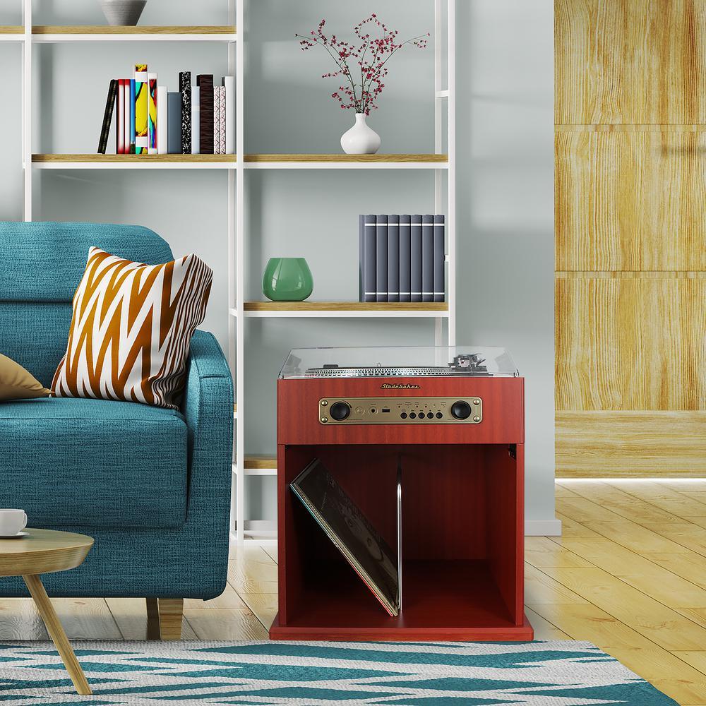 Stereo Turntable with Bluetooth Receiver and Record Storage Compartment - Super Arbor