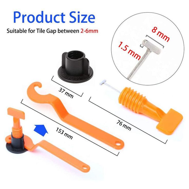 Bouanq 50Pcs Useful Reusable Tile Leveling Positioning System Leveler T-lock Floor Tool