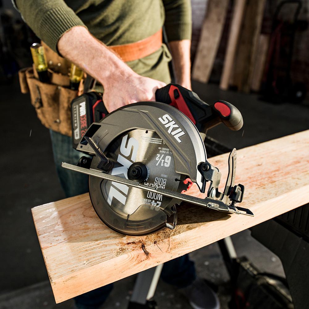PWRCore Brushless 20V Cordless 6-1/2 in. Circular saw Kit with 4.0Ah Lithium-ion Battery, PWRAsst USB Adapter & Charger - Super Arbor