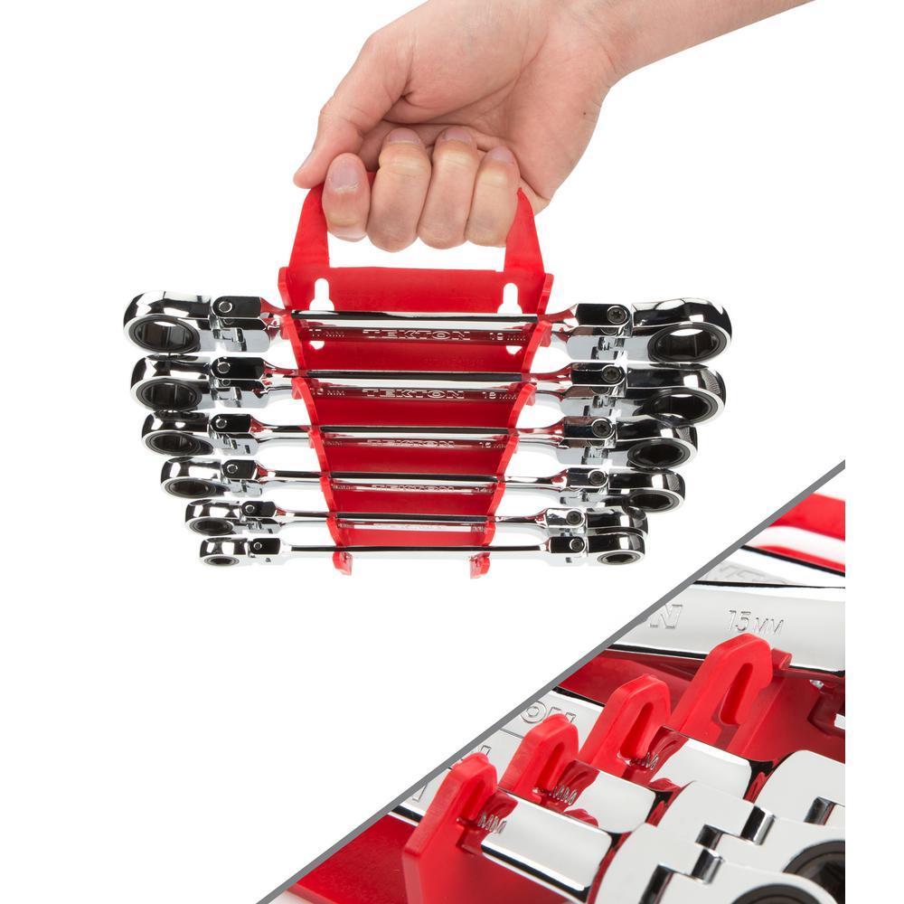 8-19 mm Flex-Head Ratcheting Box End Wrench Set (6-Piece) - Super Arbor
