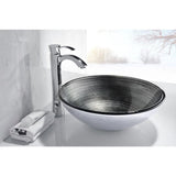 Tara Deco-Glass Vessel Sink in Precious Storm - Super Arbor