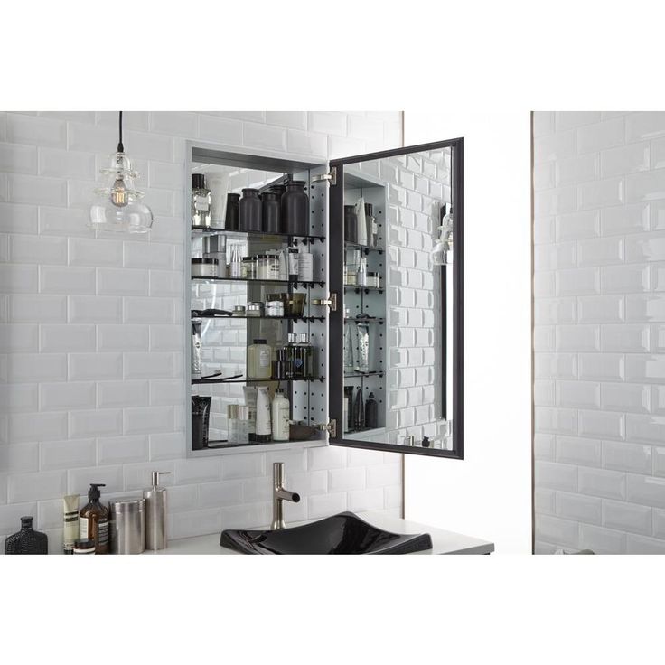 Catalan 20-1/8 in. W x 36 in. H Aluminum Single-Door Surface-Mount Medicine Cabinet