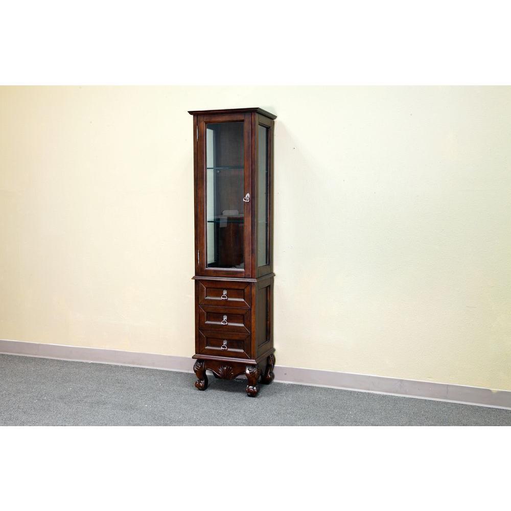 Bevington 18 in. W x 67 in. H x 14 in. D Bathroom Linen Storage Cabinet in Walnut - Super Arbor