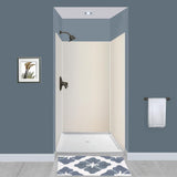 Expressions 48 in. x 48 in. x 96 in. 4-Piece Easy Up Adhesive Alcove Shower Wall Surround in Bianca - Super Arbor