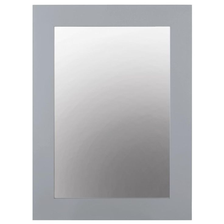 22 in. W x 30 in. H Framed Rectangular  Bathroom Vanity Mirror in Pebble Grey