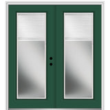 60 in. x 80 in. Internal Blinds Left-Hand Inswing Full Lite Clear Glass Painted Steel Prehung Front Door - Super Arbor