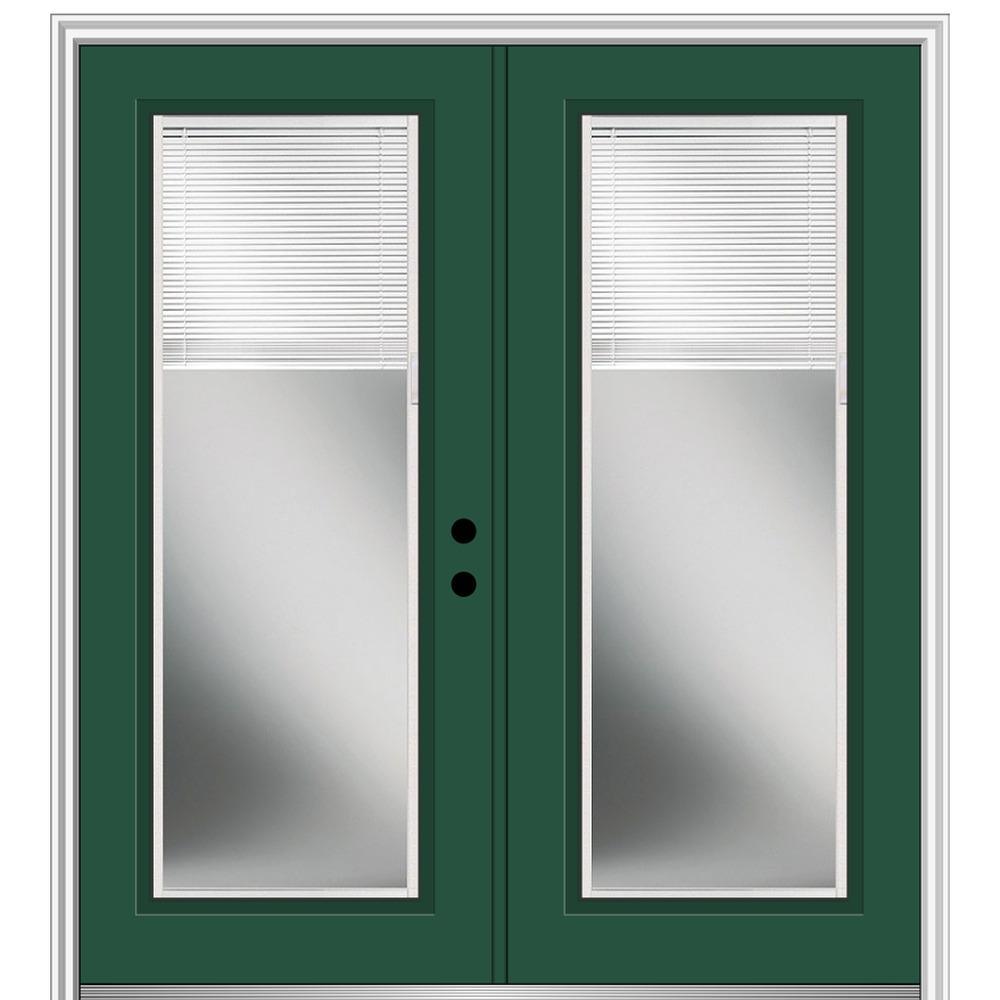 60 in. x 80 in. Internal Blinds Left-Hand Inswing Full Lite Clear Glass Painted Steel Prehung Front Door - Super Arbor